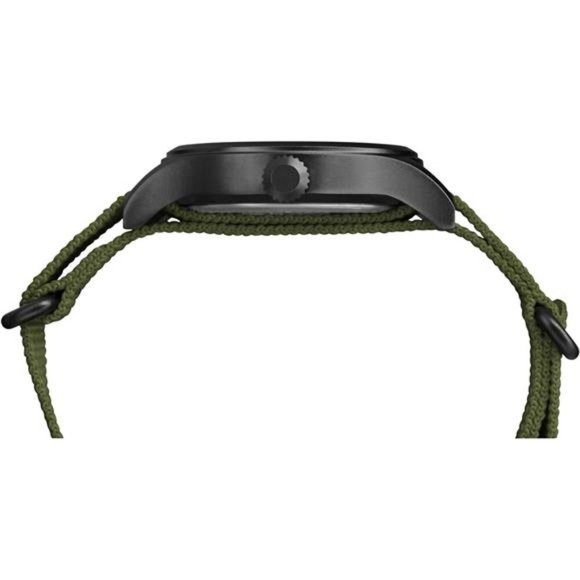 Men's Expedition Scout 40mm Watch –Black Case Black Dial with Green Fabric Strap - Picture 2 of 4